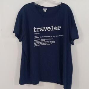 Traveler dark blue t-shirt. 3X
